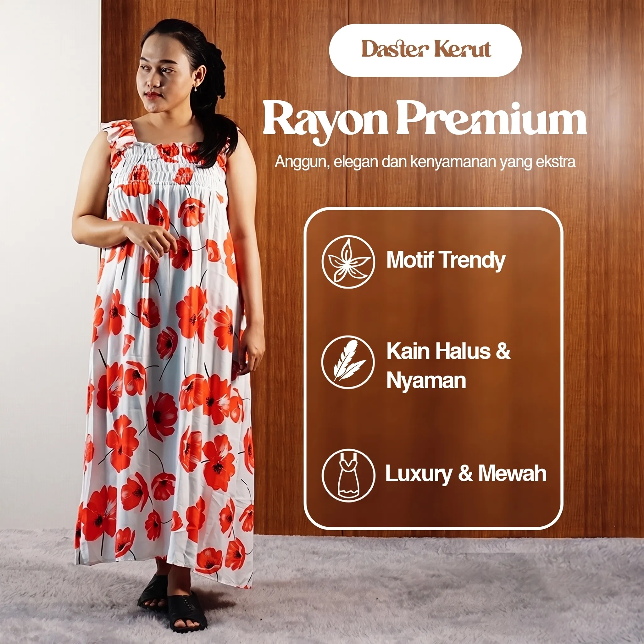 Daster Yukensi Kerut Motif Kekinian  Batik Putri Laila