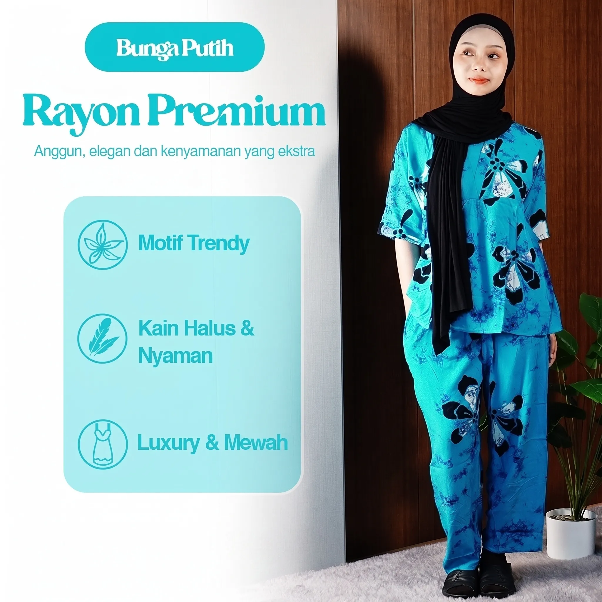 Setelan Celana Panjang Kimono  Batik Putri Laila