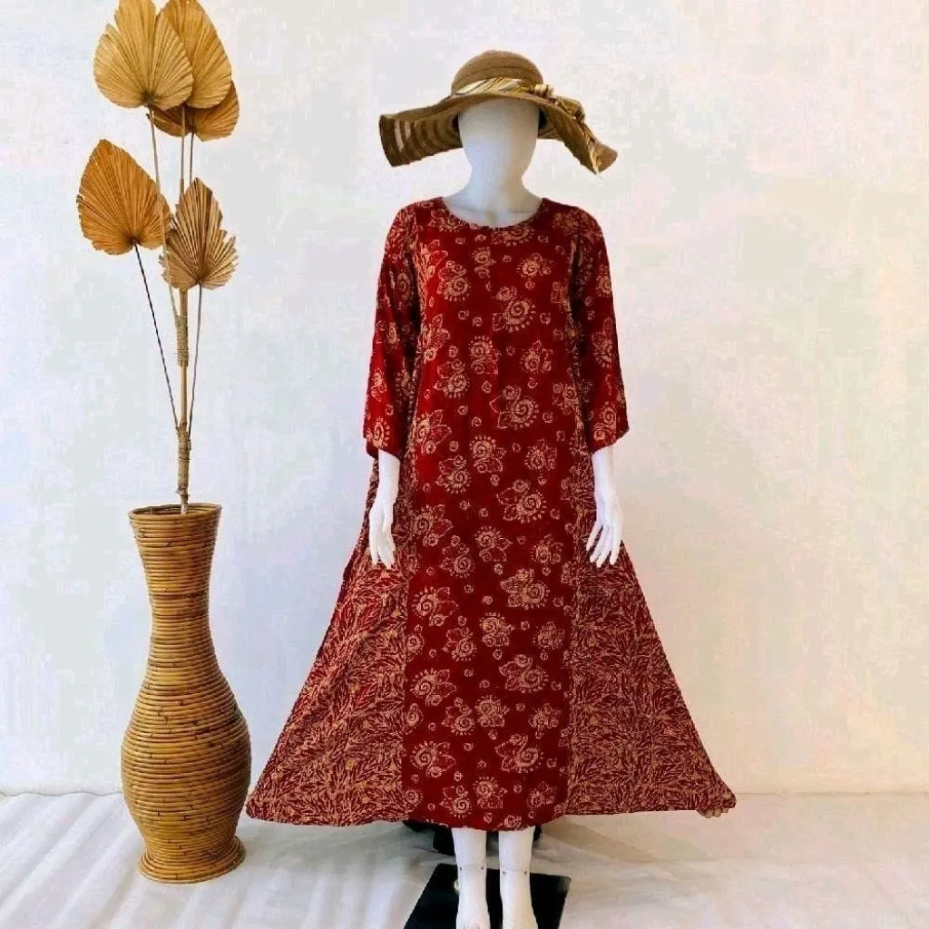 Setdress Abaya Jumbo Busui  Batik Putri Laila