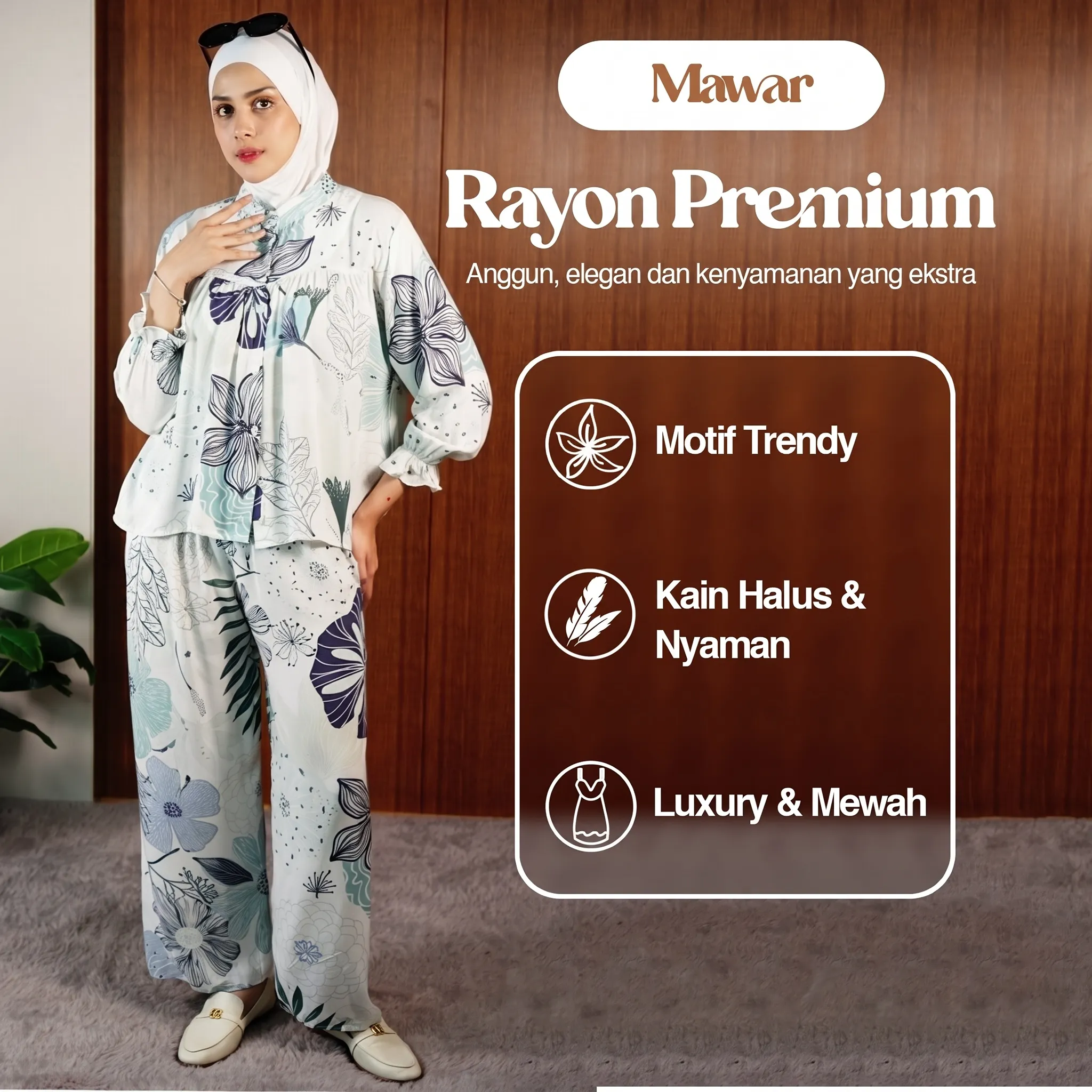 Setelan Celana Panjang Motif Kekinian Busui Friendly  Batik Putri Laila