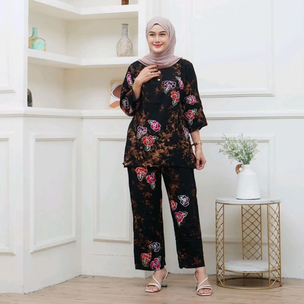 Setelan Celana Panjang Mia Kancing Busui – Batik Putri Laila